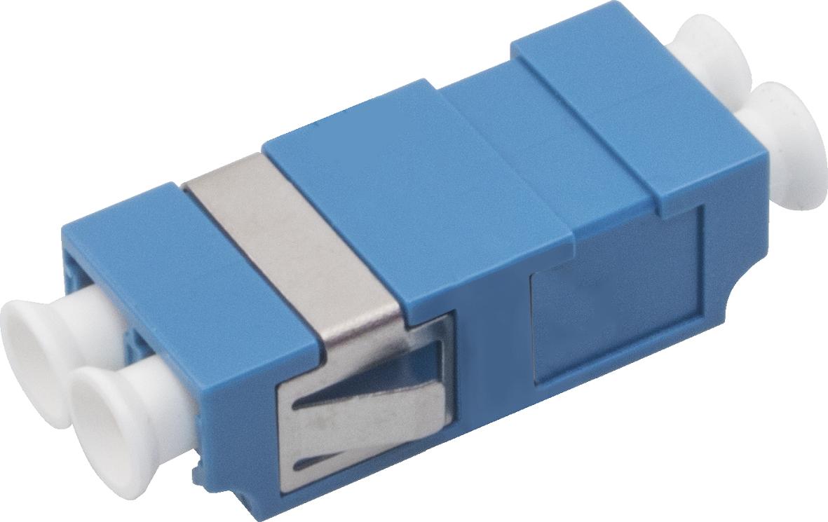 LC/PC duplex Kupplung SM, Keramikhülse, blau, w/o flange