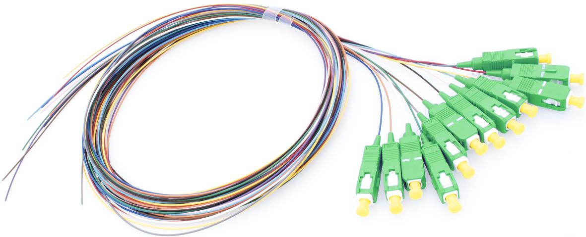 12er Pigtailsatz SC/APC, farbig, E9/125µm, OS2, 2m