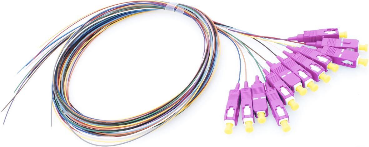12er Pigtailsatz SC, farbig, 50/125µm, OM4, 2m