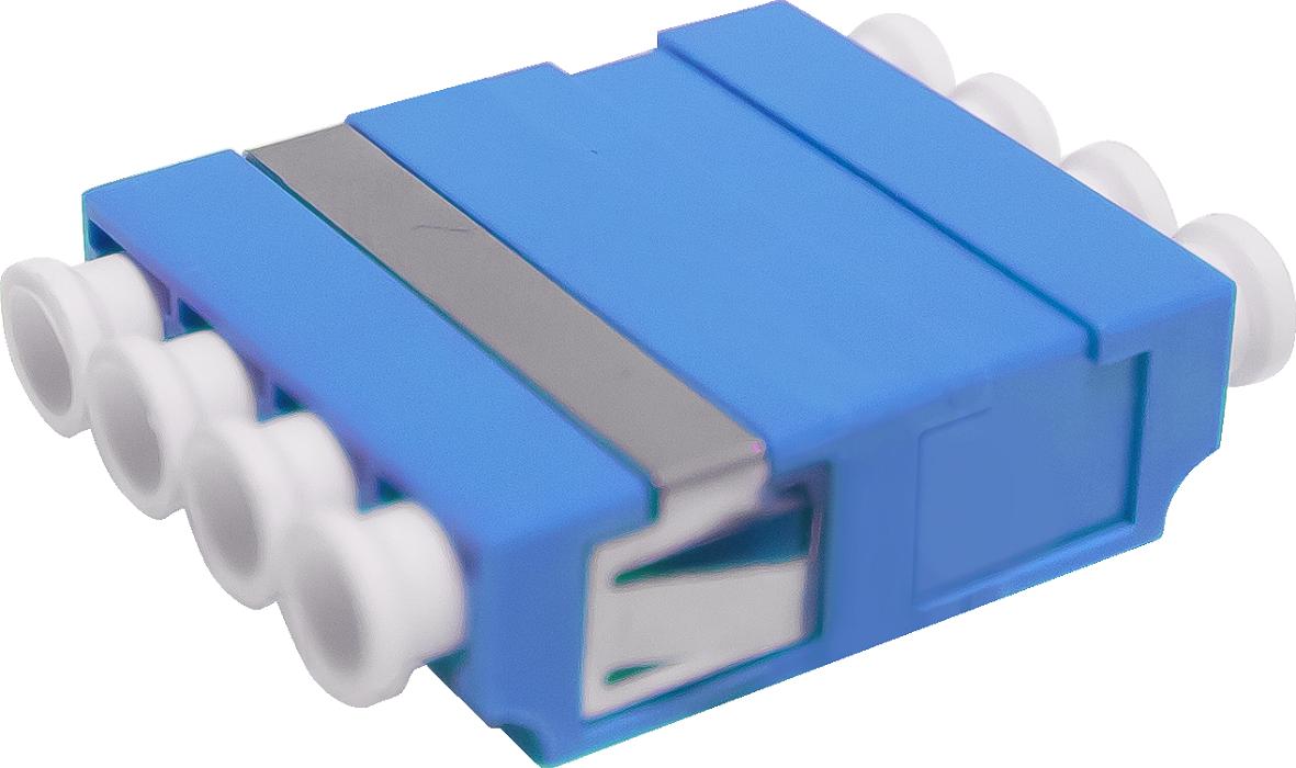 LC 4-fach Kupplung SM, Keramikhülse, blau, w/o flange