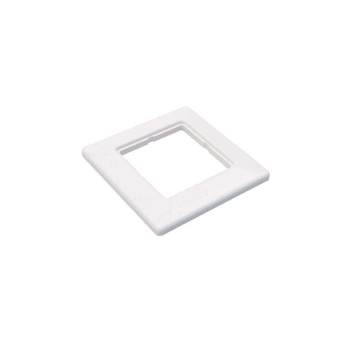 Abdeckrahmen 80x80mm, 1-fach RAL9010 für modular Outlets mit Zentralplatte 50x50