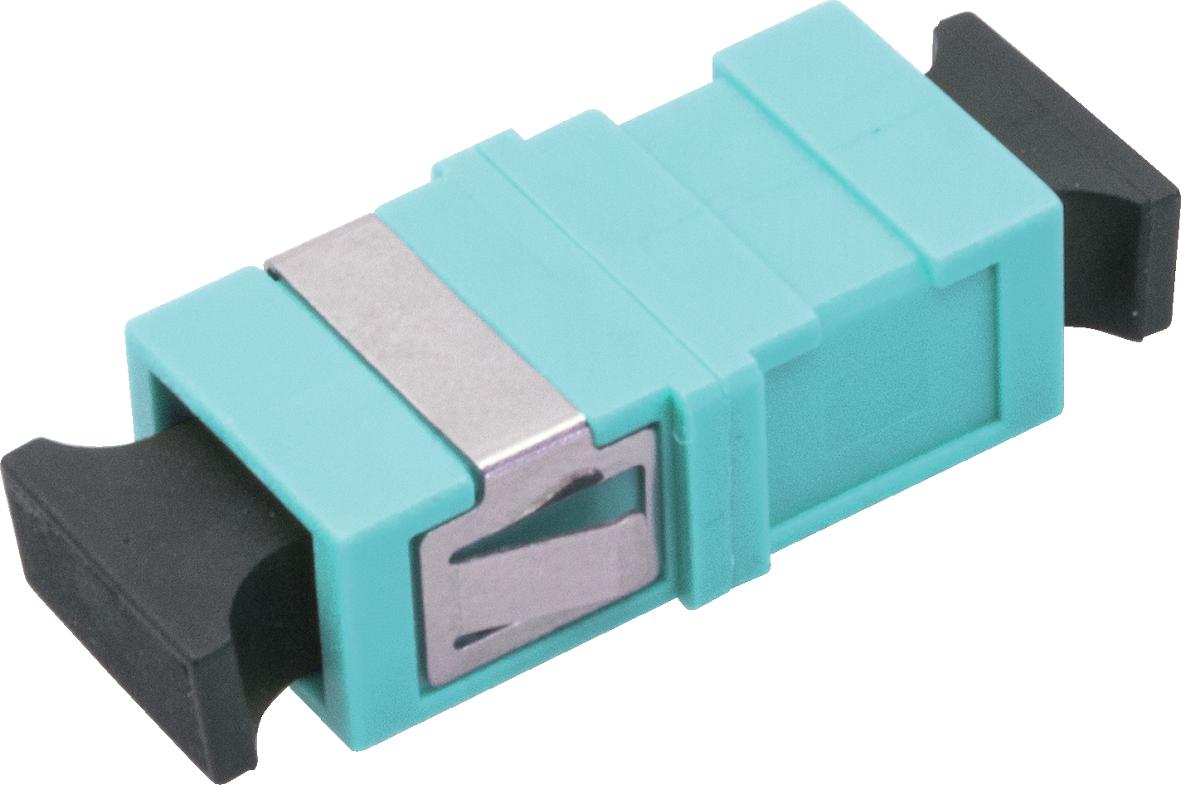 SC simplex Kupplung MM, Keramikhülse, aqua OM3, w/o flange
