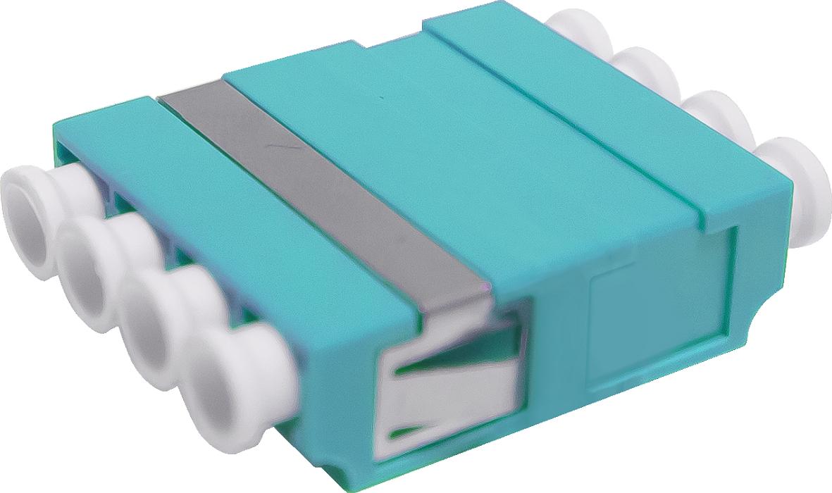 LC 4-fach Kupplung MM, Keramikhülse, aqua OM3, w/o flange