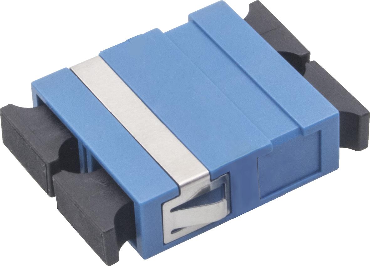 SC/PC duplex Kupplung SM, Keramikhülse, blau, w/o flange